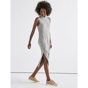 Lucky Brand Womens size Small Ribbed Knit Sleeveless Bodycon Midi Dress